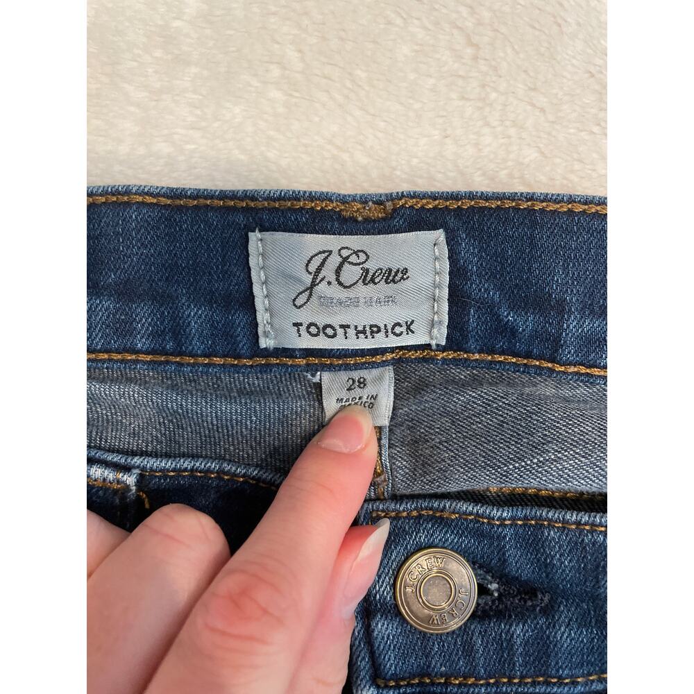 J. CREW Toothpick Skinny Jeans Women's 28 High Rise Stretch Denim Medium Wash - Picture 7 of 8